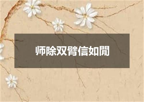 师除双臂信如閒