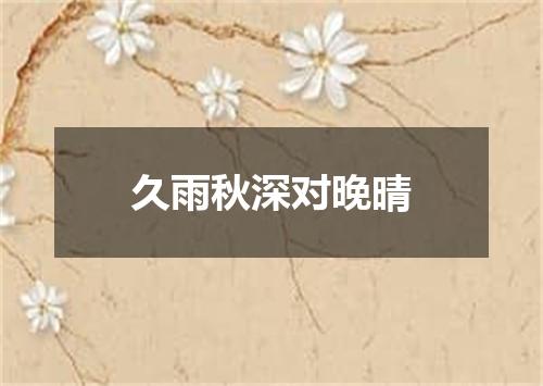 久雨秋深对晚晴