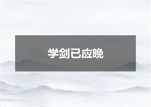学剑已应晚