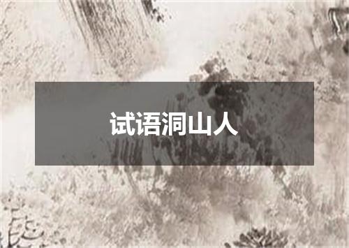 试语洞山人