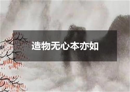 造物无心本亦如