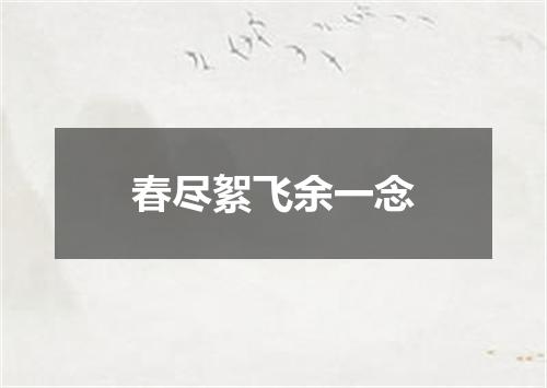 春尽絮飞余一念