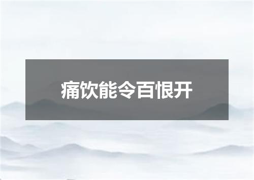 痛饮能令百恨开