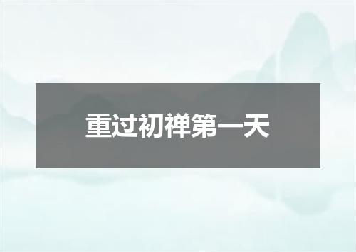 重过初禅第一天