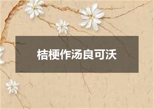 桔梗作汤良可沃