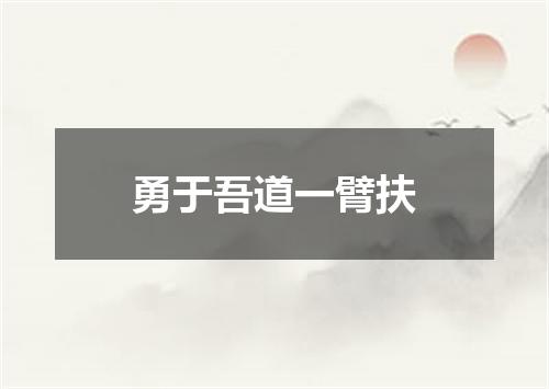 勇于吾道一臂扶