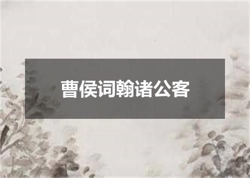 曹侯词翰诸公客