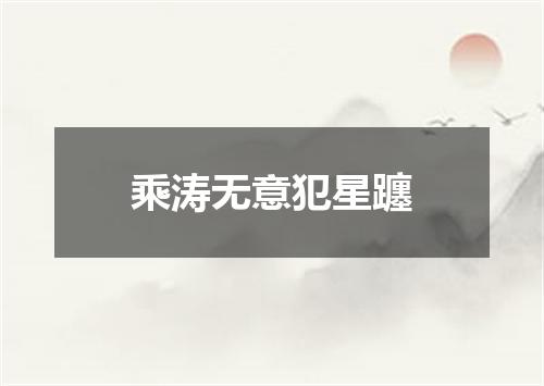 乘涛无意犯星躔