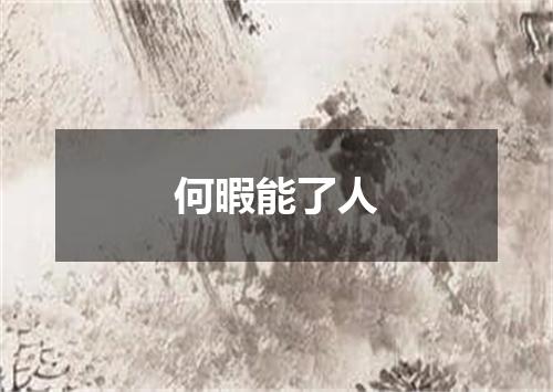 何暇能了人