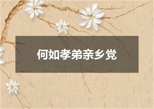 何如孝弟亲乡党