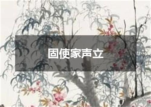 固使家声立