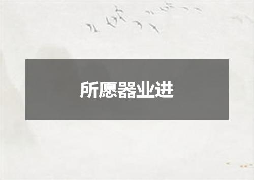 所愿器业进