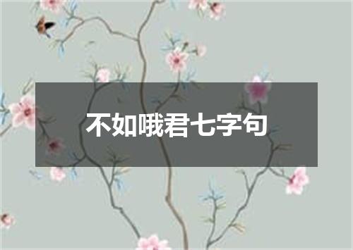 不如哦君七字句