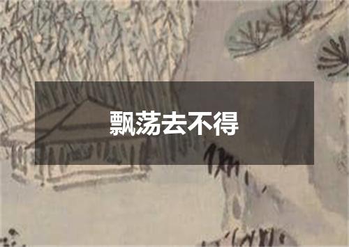 飘荡去不得