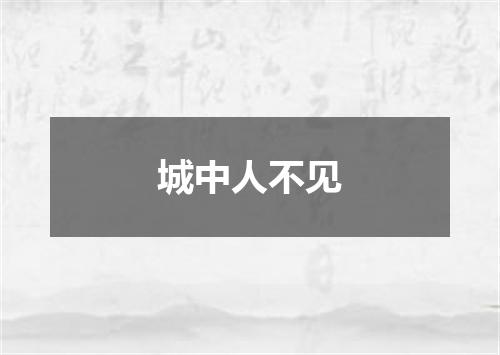 城中人不见