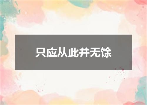 只应从此并无馀