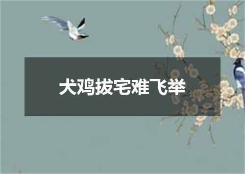 犬鸡拔宅难飞举