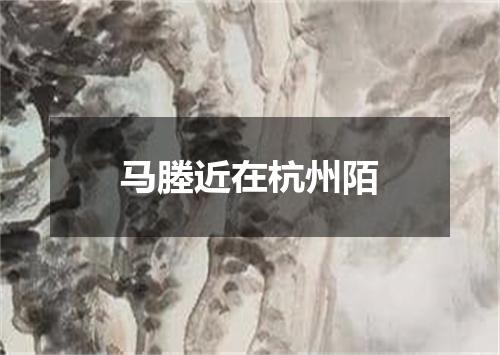 马塍近在杭州陌