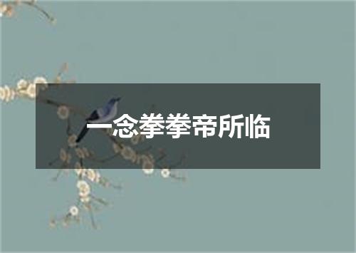 一念拳拳帝所临