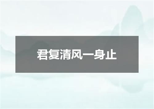君复清风一身止
