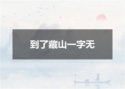 到了藏山一字无