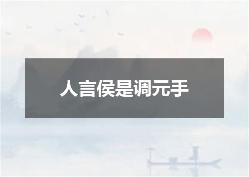 人言侯是调元手
