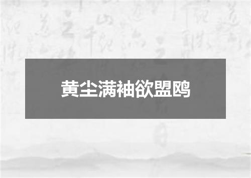 黄尘满袖欲盟鸥