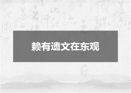 赖有遗文在东观
