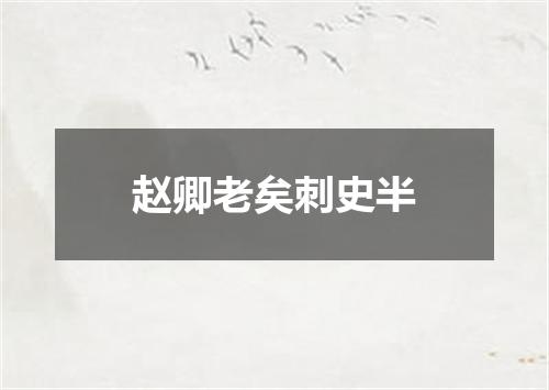 赵卿老矣刺史半