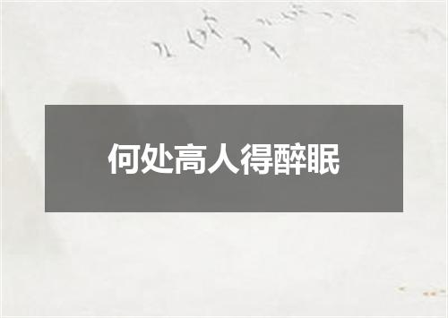 何处高人得醉眠