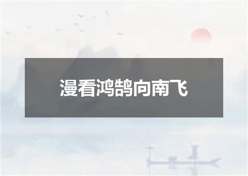 漫看鸿鹄向南飞