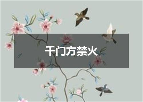 千门方禁火