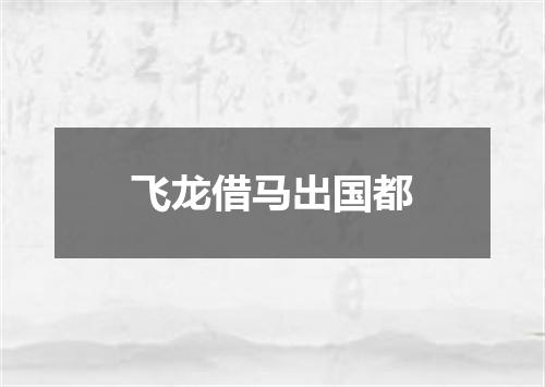 飞龙借马出国都