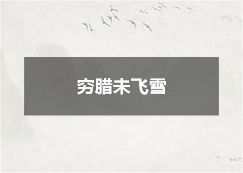 穷腊未飞雪