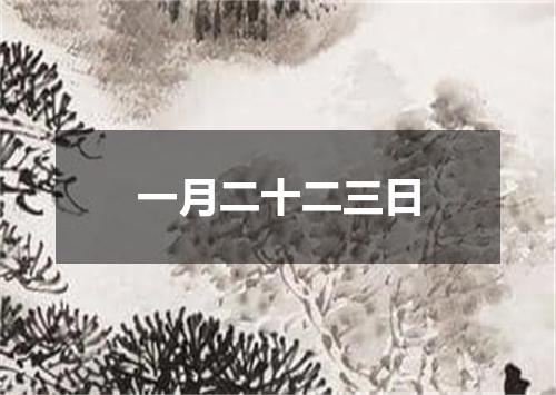 一月二十二三日