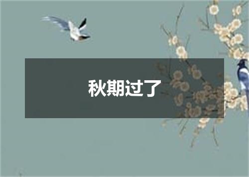 秋期过了