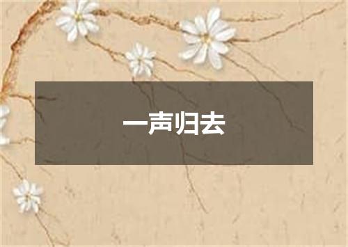 一声归去
