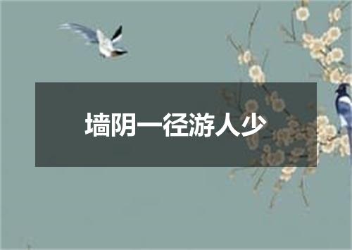 墙阴一径游人少