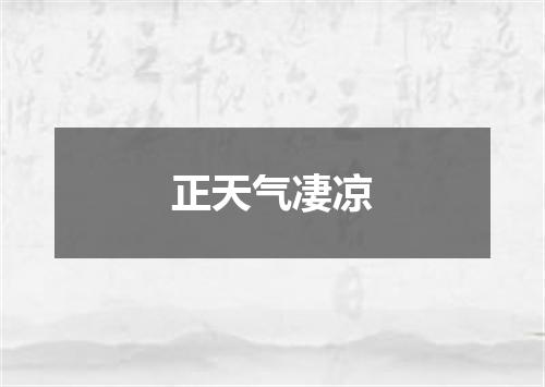 正天气凄凉
