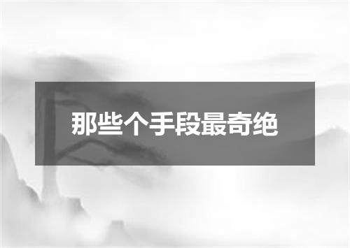 那些个手段最奇绝