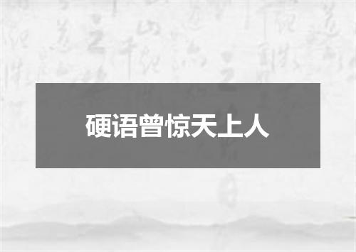 硬语曾惊天上人