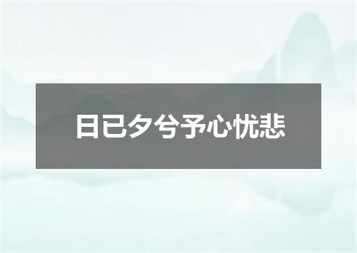 日已夕兮予心忧悲