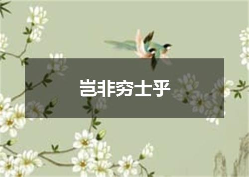 岂非穷士乎