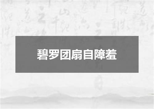 碧罗团扇自障羞