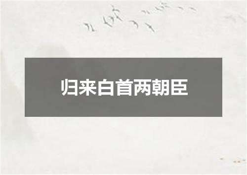归来白首两朝臣