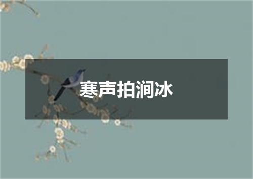 寒声拍涧冰