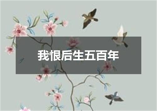 我恨后生五百年