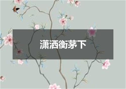 潇洒衡茅下