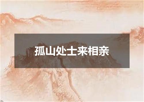 孤山处士来相亲