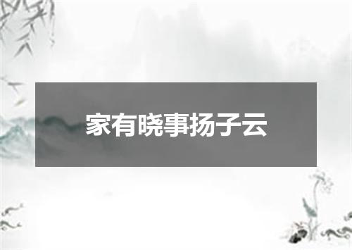 家有晓事扬子云